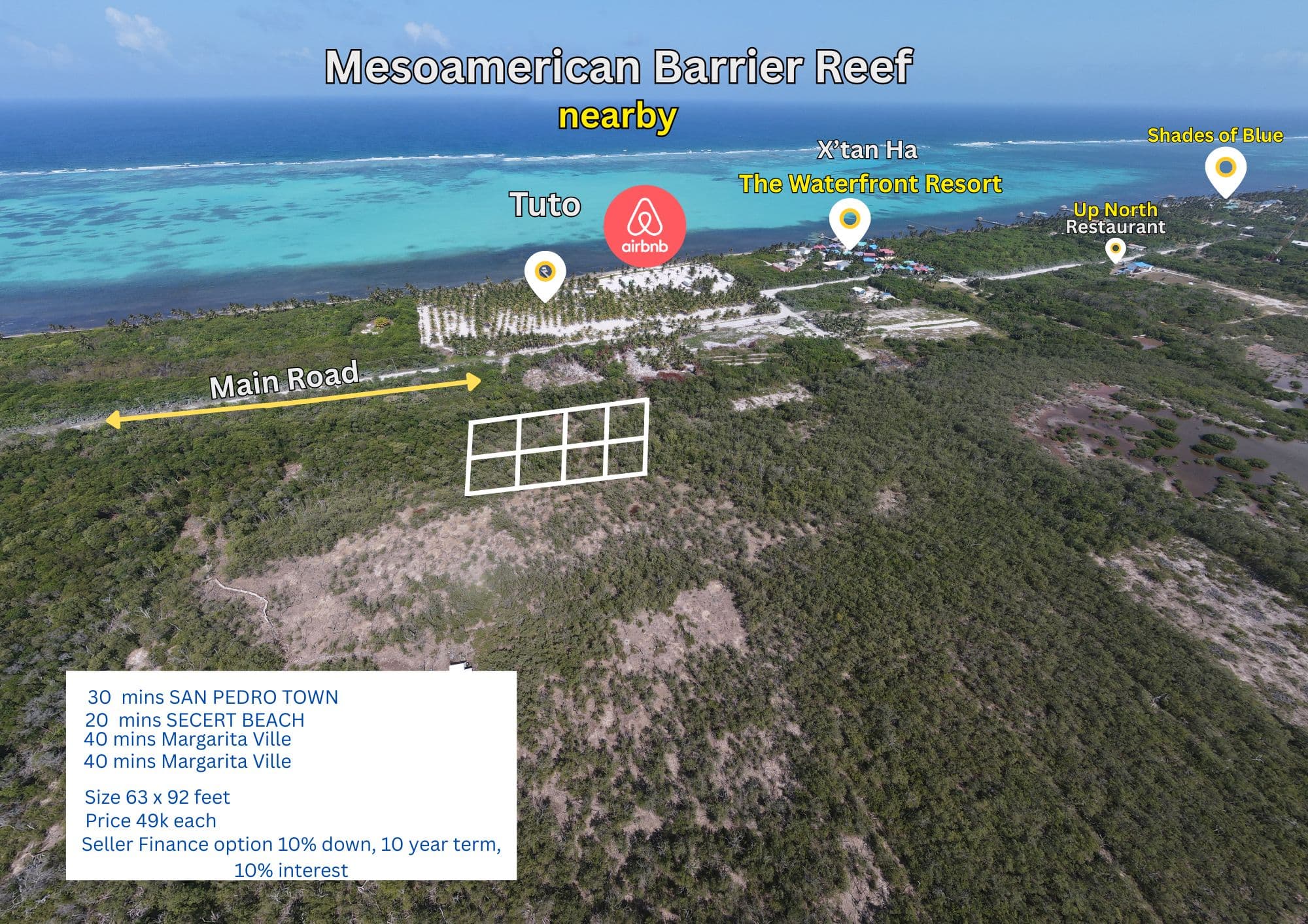 Reef View lots for Sale New Subdivision North San Pedro INTREST FREE 5