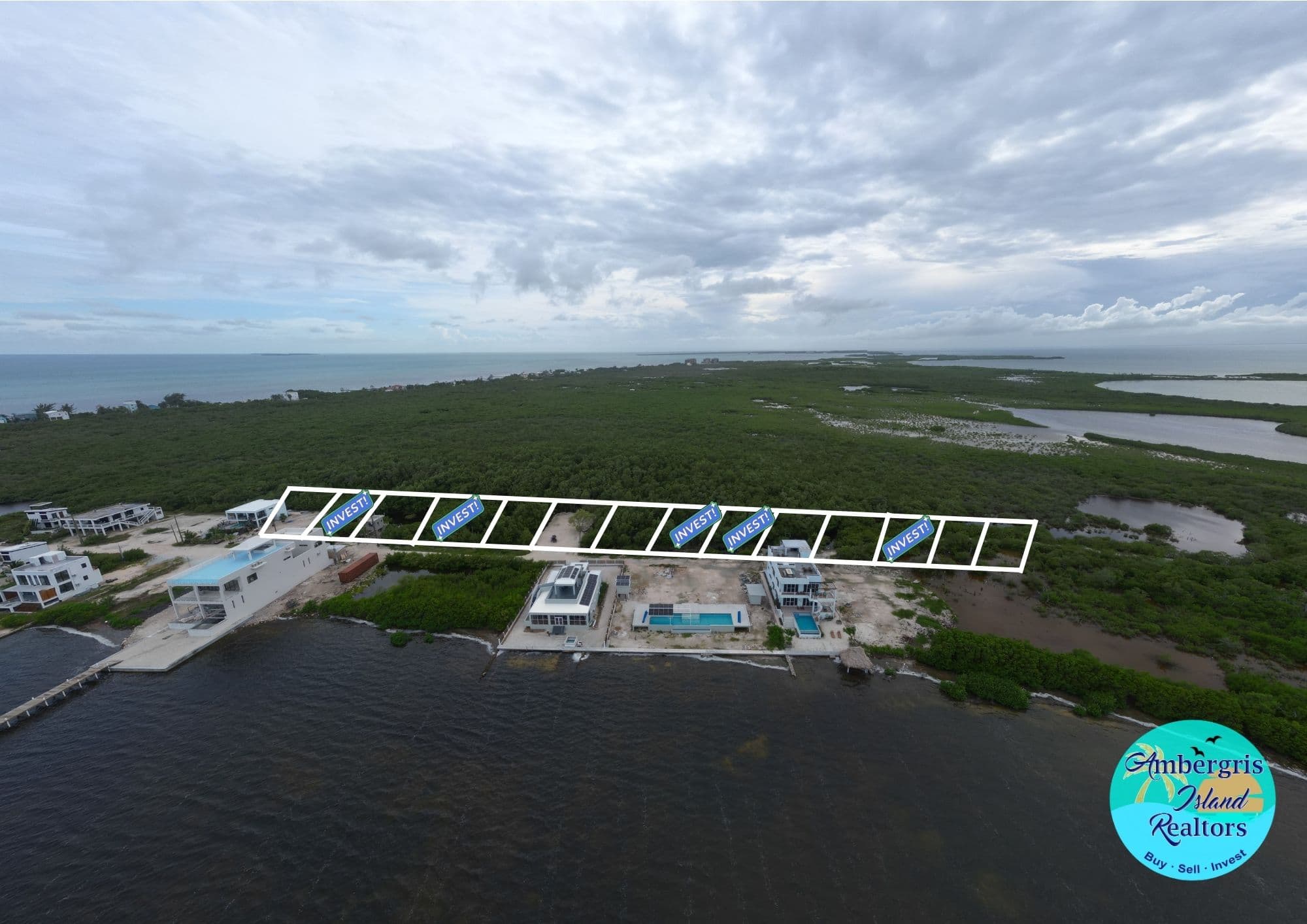 Second row lots on South of Ambergris Caye, Tarpon Bay 5